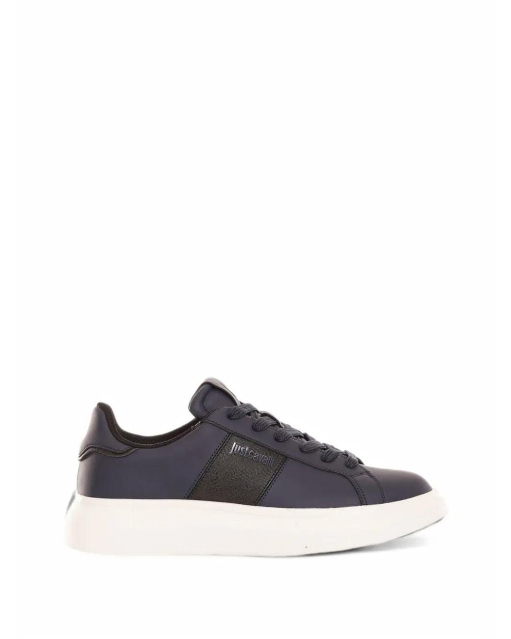 Just Cavalli White Logo-Print Sneakers for men