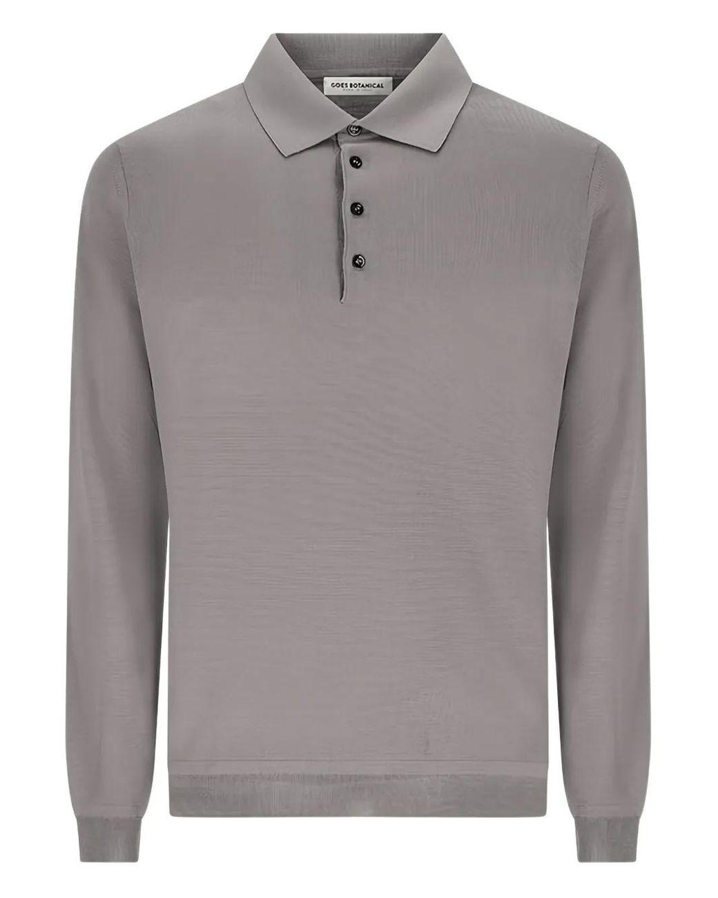 GOES BOTANICAL Gray Button Long-Sleeve Polo Shirt for men