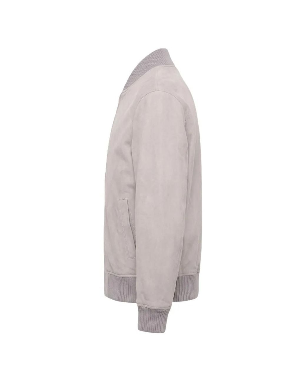 Herno Gray Suede Bomber Jacket for men