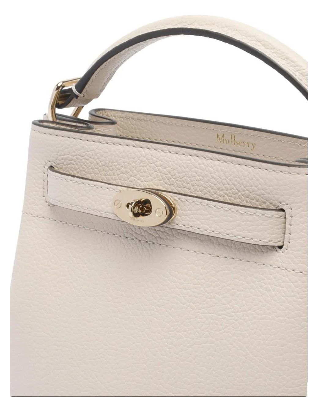 Mulberry White Structured Bucket Bag