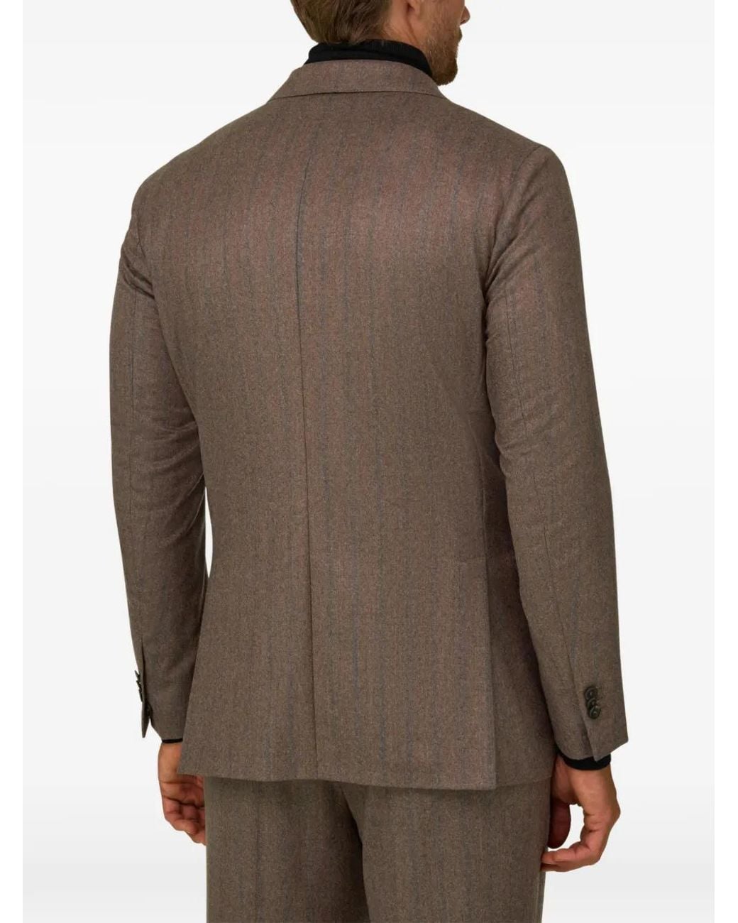 Boggi Brown Suit Pinstripe Wool-Flannel for men