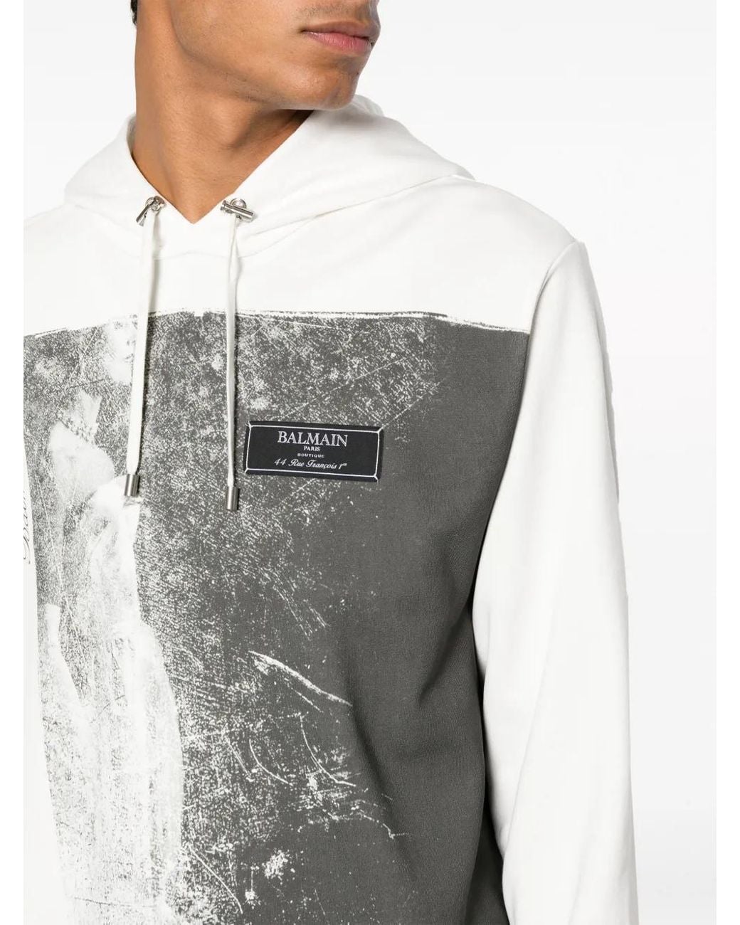 Balmain Gray Jolie Madame Cotton Hoodie for men