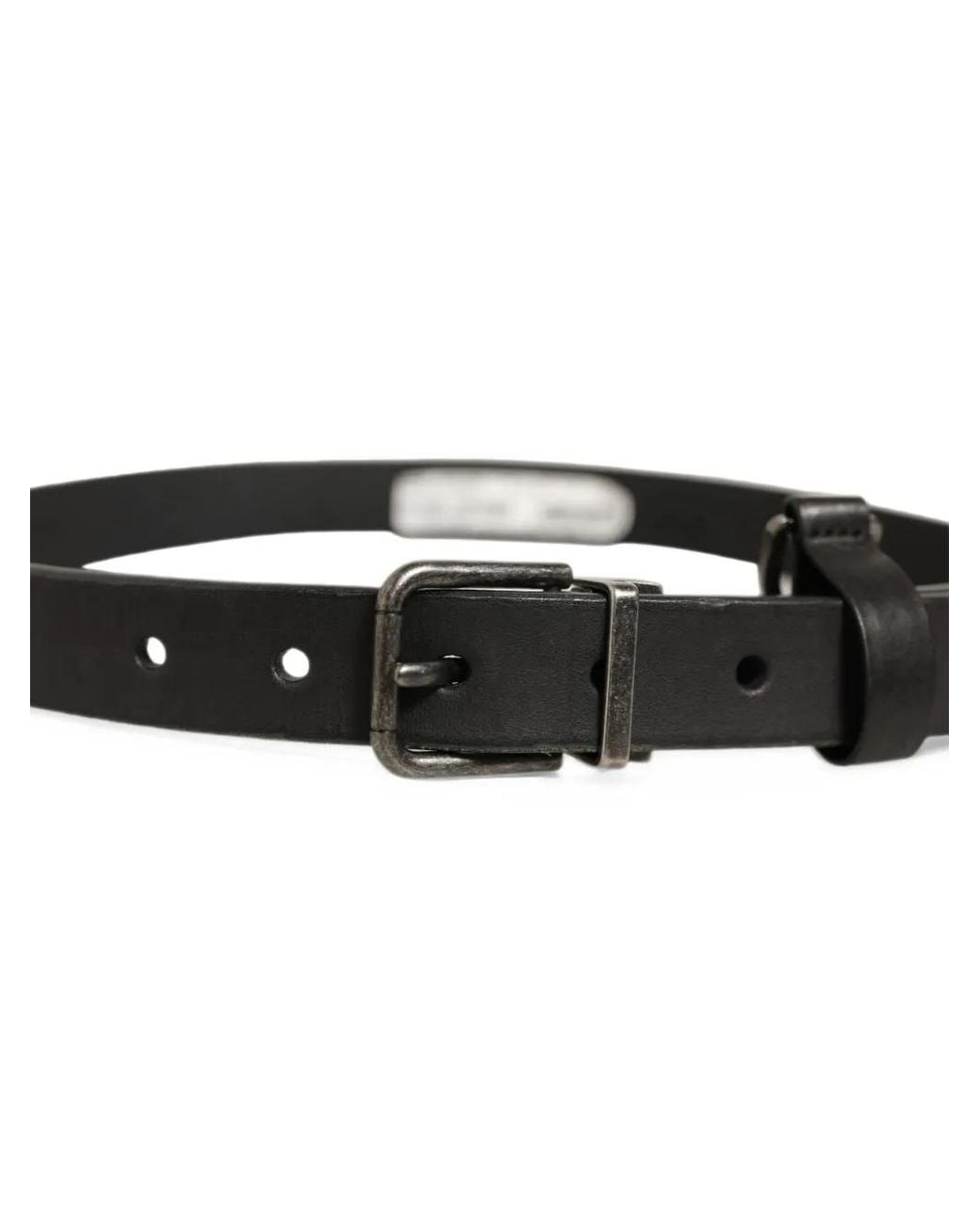 Dolce & Gabbana Black Antique-Finish Buckle Belt