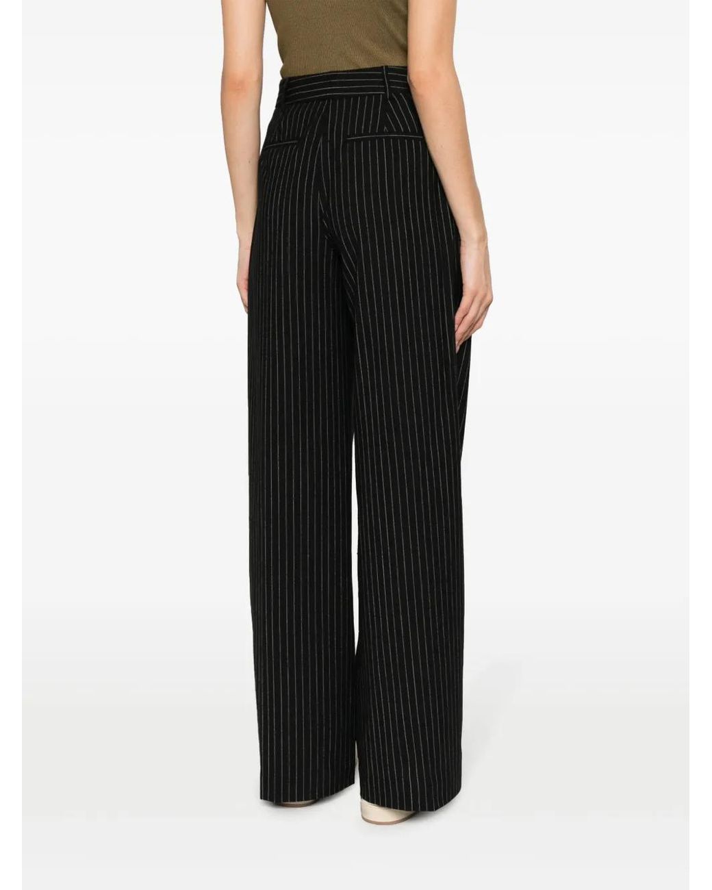 MICHAEL Michael Kors Black Pinstripe-Pattern Palazzo Pants