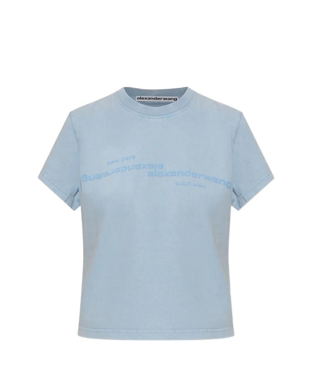 Alexander Wang Blue Mirrored Logo T-Shirt