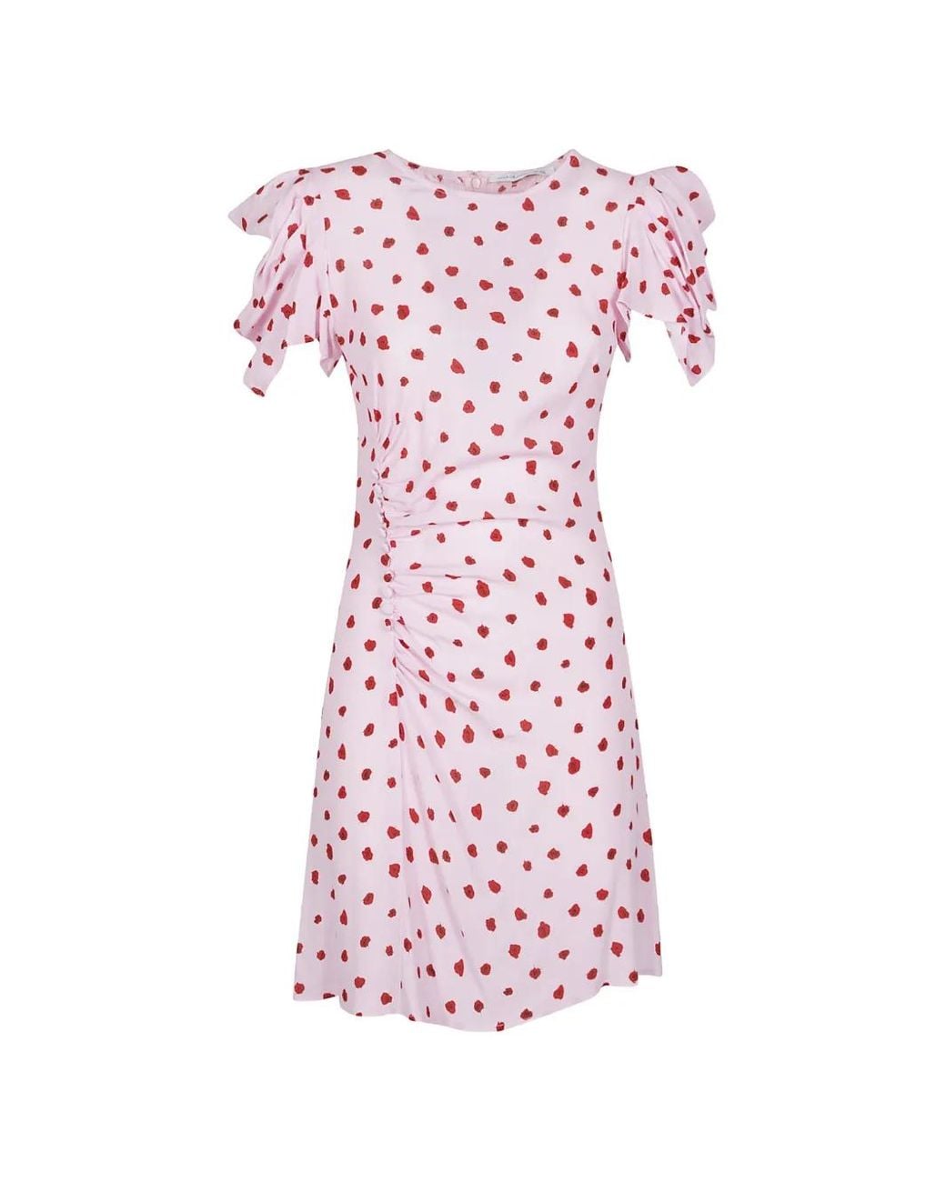 Mar De Margaritas Pink Ruffled-Sleeves Dress