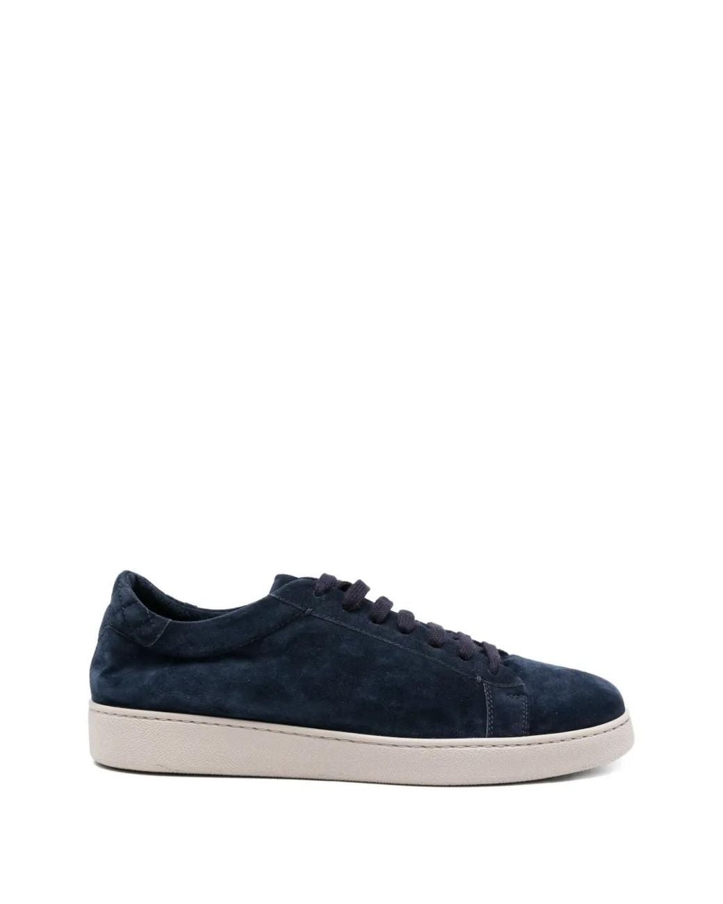 Eleventy Blue Lace-Up Suede Sneakers for men