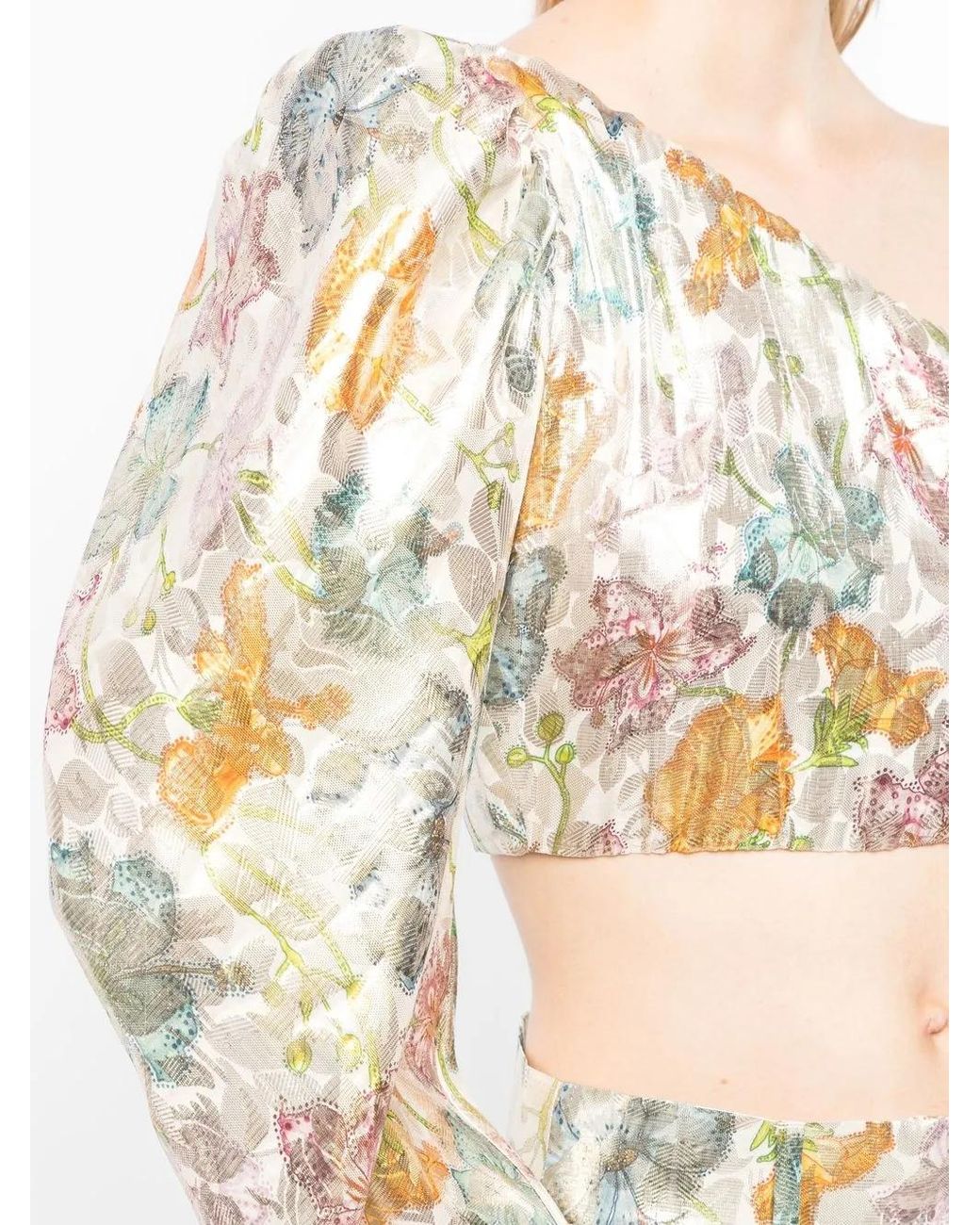 Hayley Menzies Multicolor Shimmering Bonita Silk Jacquard Top