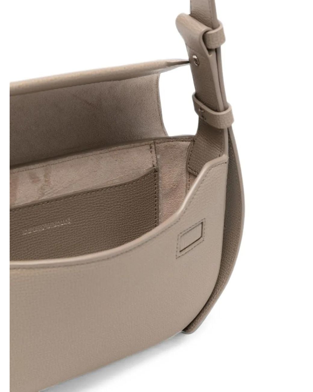 Emporio Armani White Mini 1981 Grained Leather Shoulder Bag