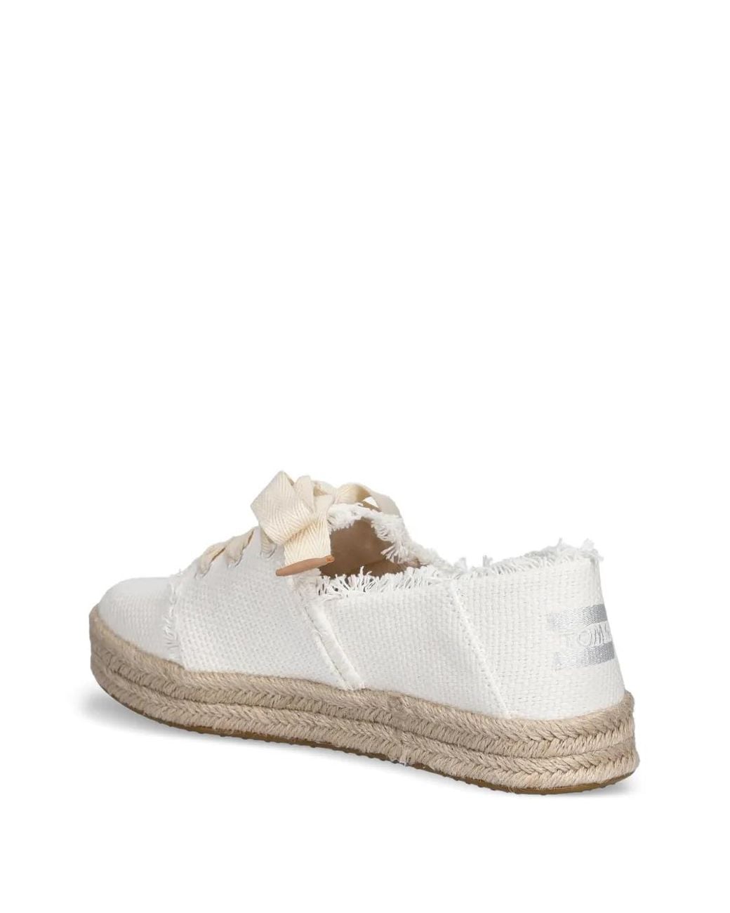 TOMS White Carolina Frayed Espadrille Sneakers