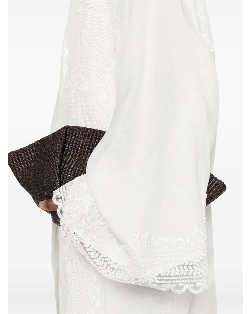 Maurizio Braschi White Open-Front Kimono