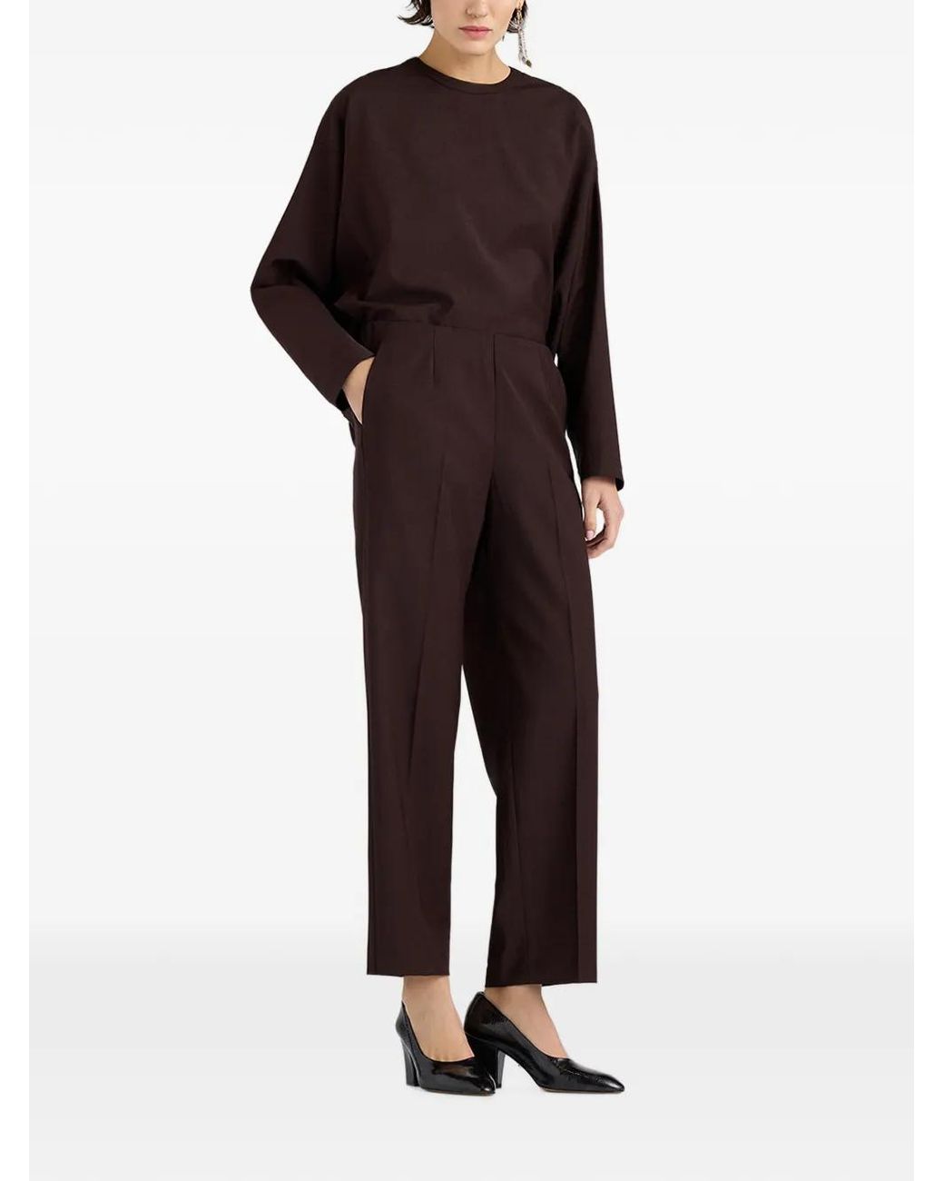Momoní Brown Lou Pressed-Crease Trousers