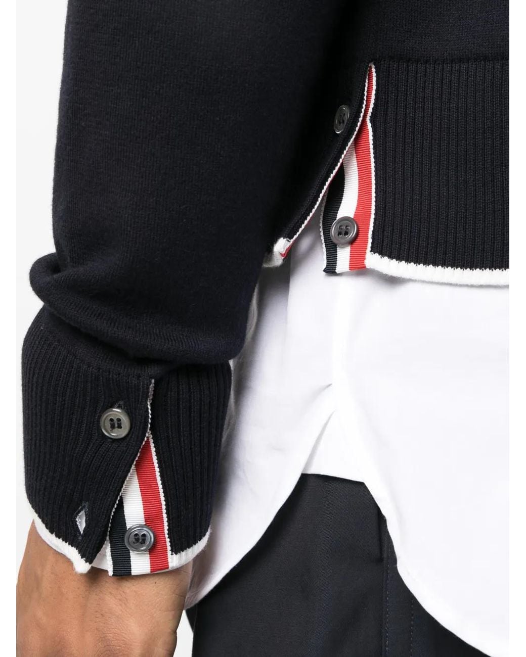 Thom Browne Black Fish Icon-Intarsia Jumper for men
