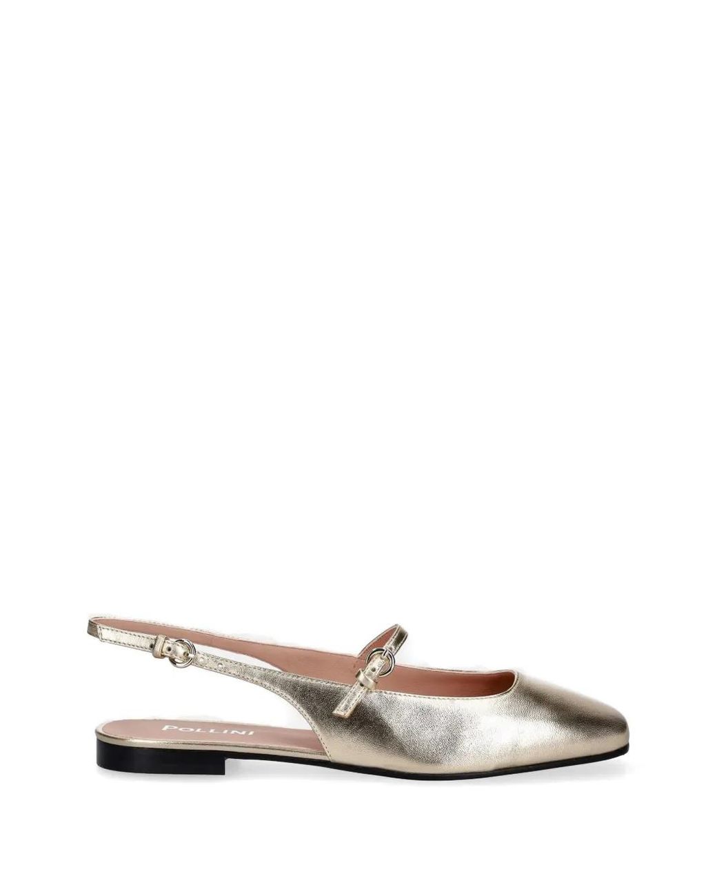 Pollini White Ballerines À Bride Arrière
