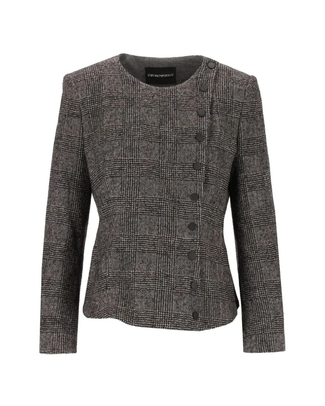 Emporio Armani Gray Check-Pattern Jacket