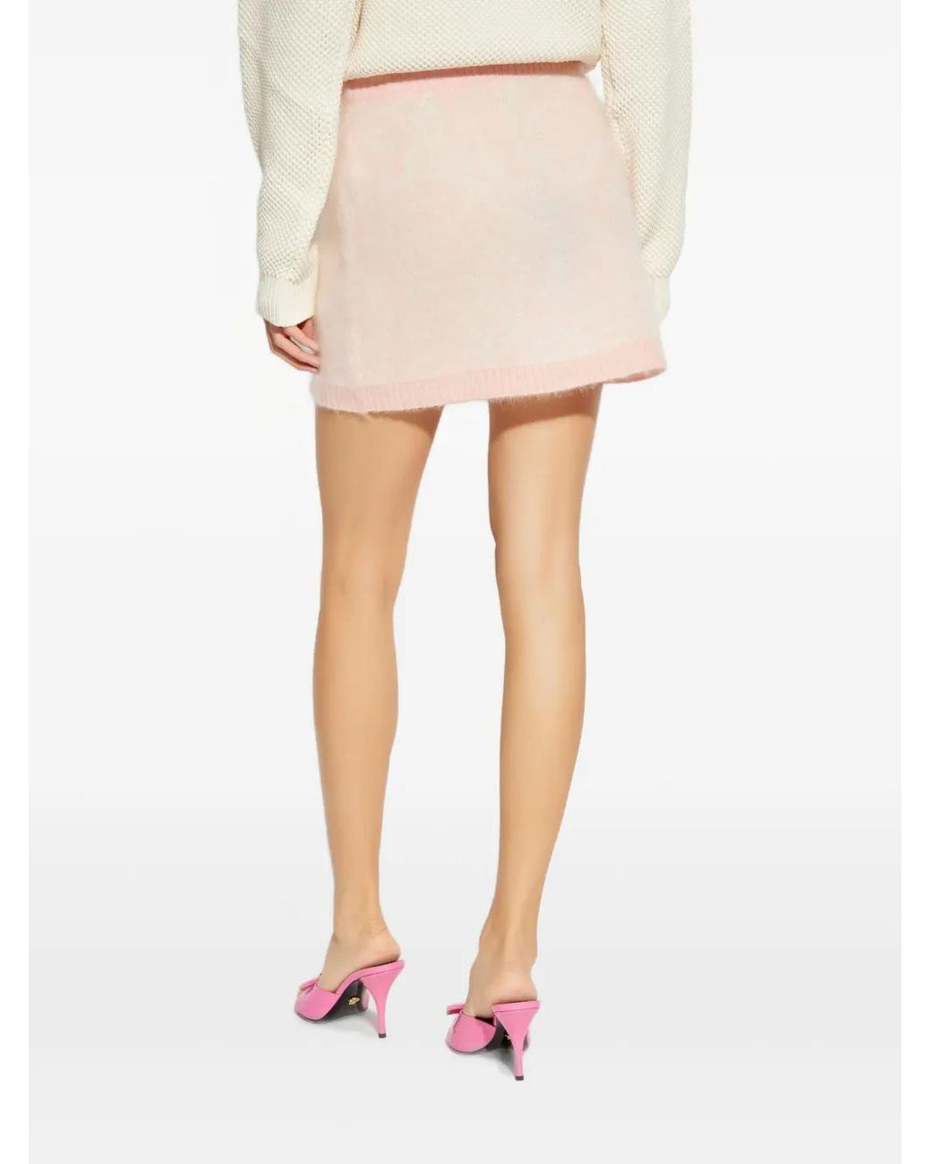 Versace Natural Knitted Mini Skirt