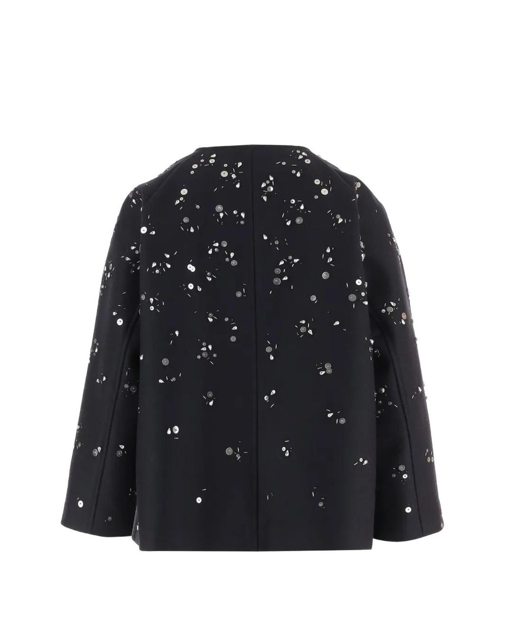 Jil Sander Black Veste Zippée En Laine À Ornements