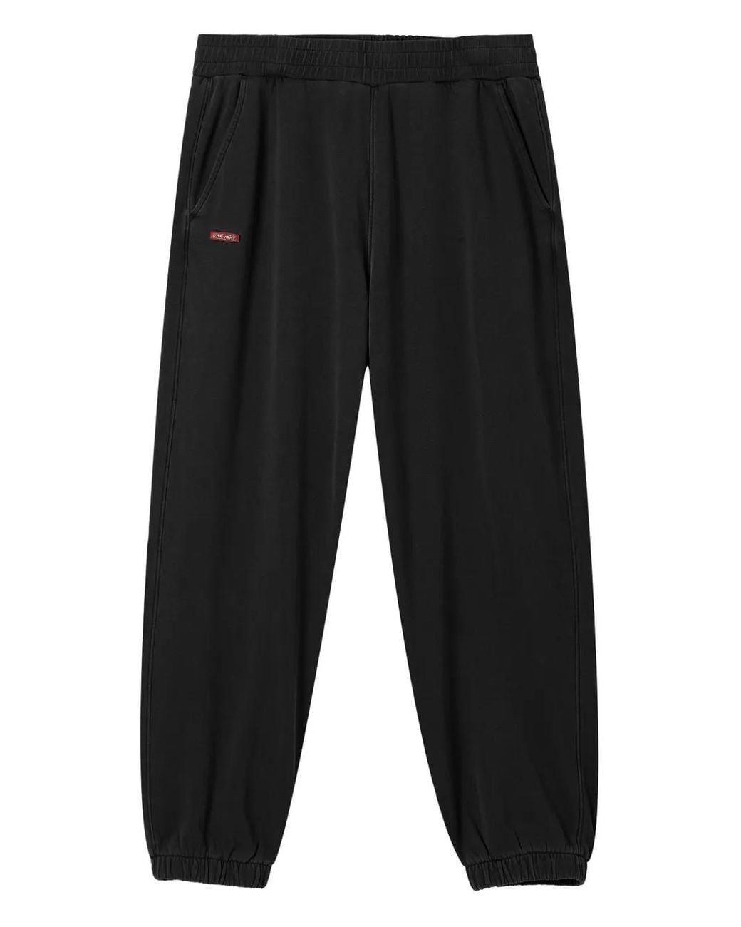 Izzue Black Elasticated-Cuff Cotton Track Pants for men