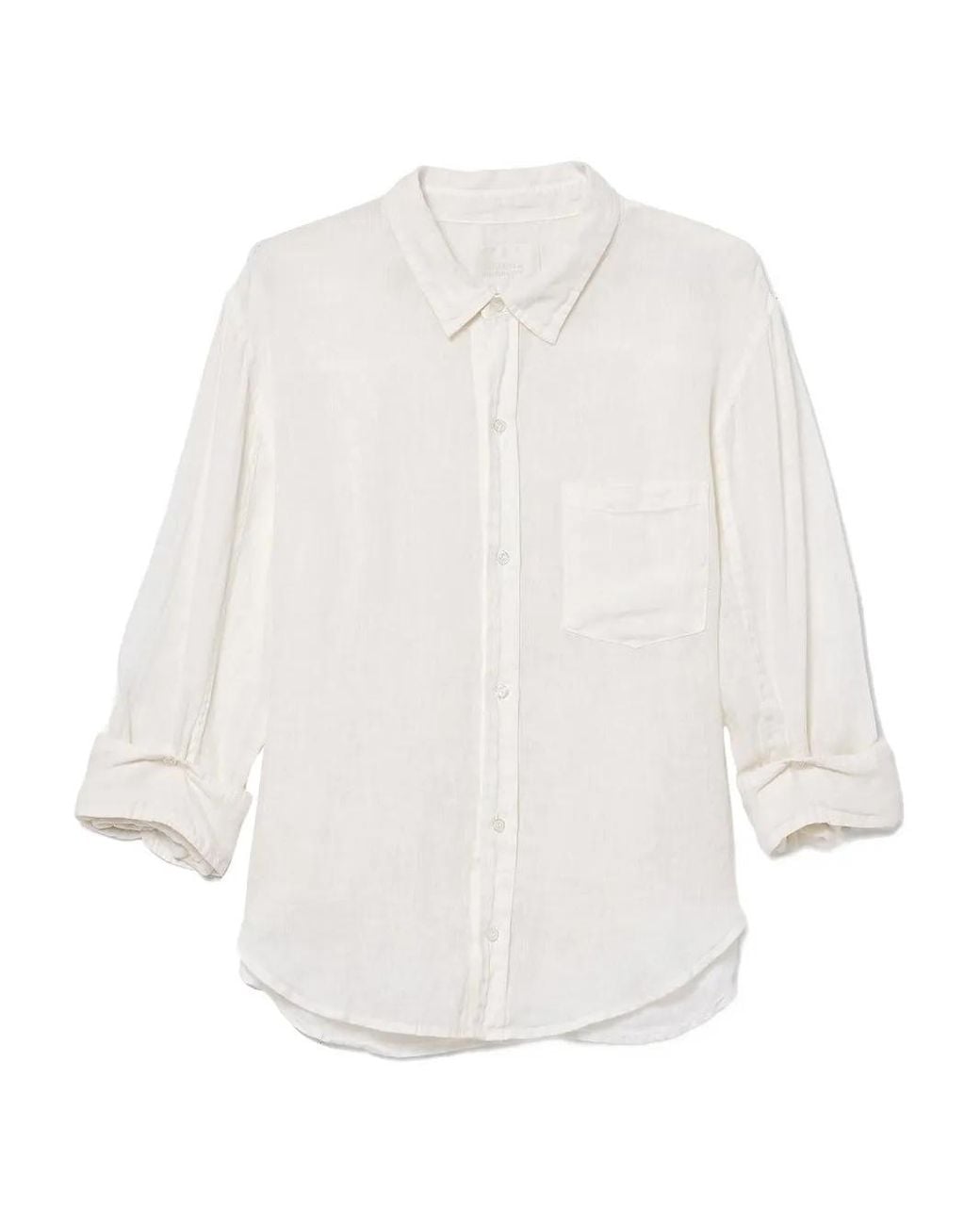 Citizens of Humanity White Kayla Pocket-Detail Shirt