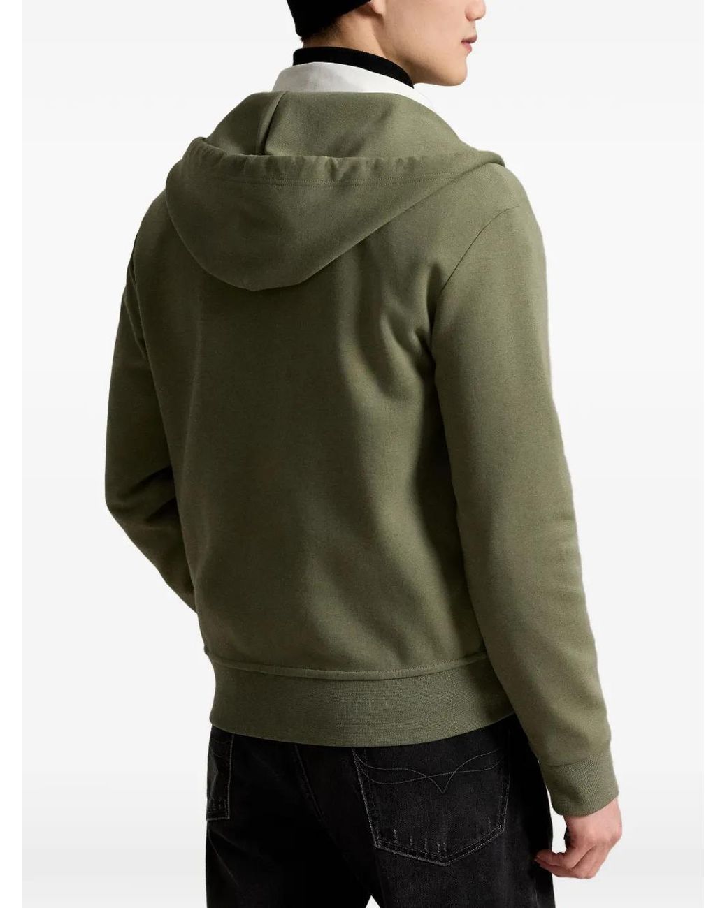 Polo Ralph Lauren Green Hoodie À Motif Polo Pony Brodé for men