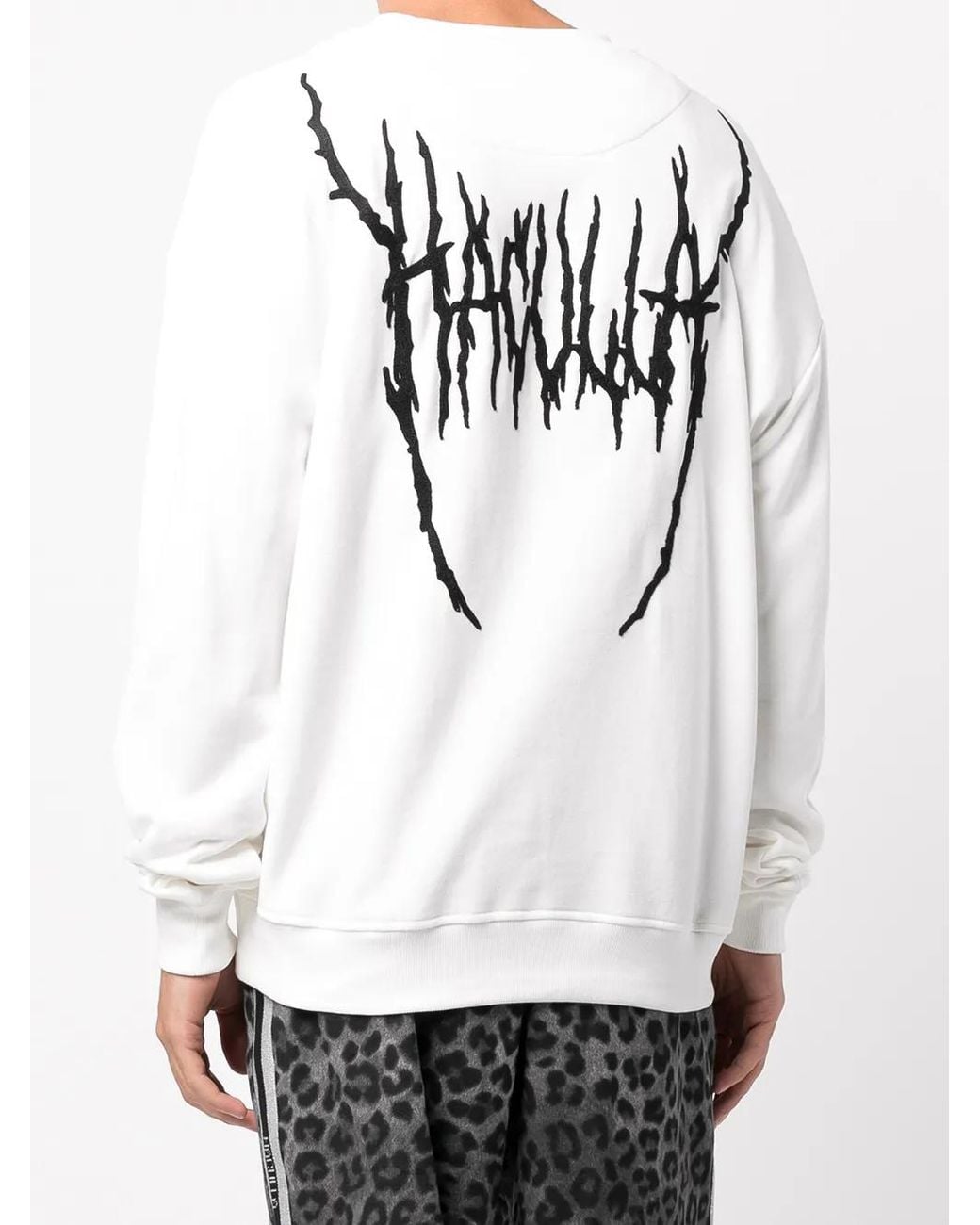 Haculla White Broken Witch Print Sweatshirt for men