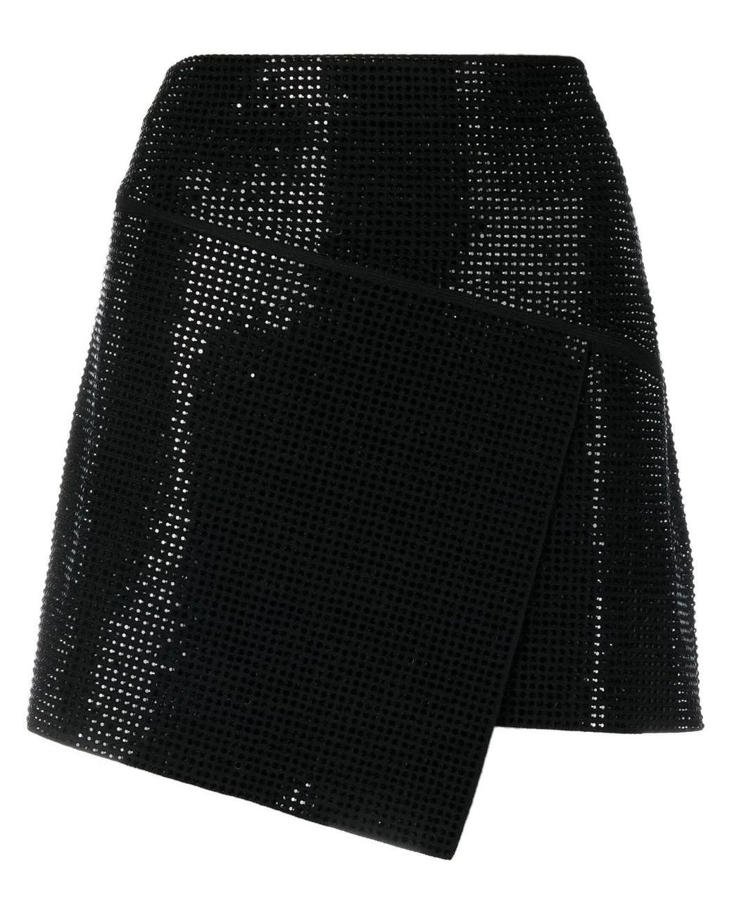 ANDREADAMO Black Crystal-Embellished Mini Skirt