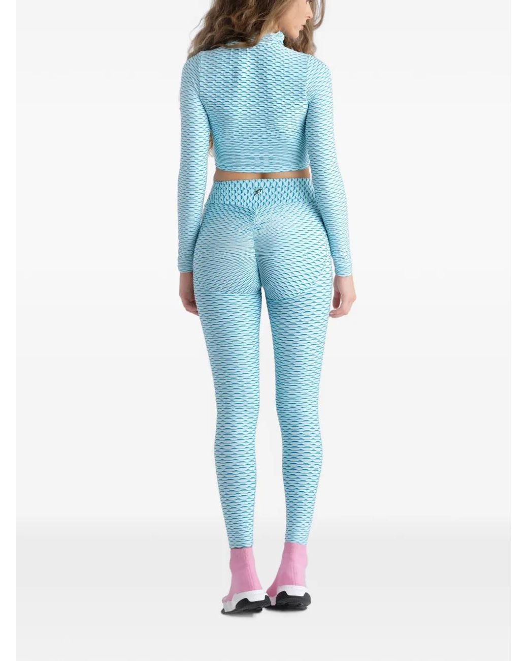 Tessitura Body Couture Blue 3D-Textured Cropped Top