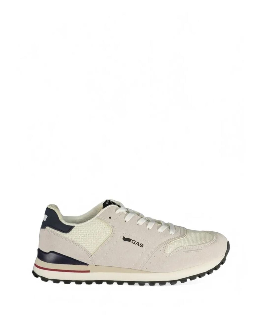 Gas White Panelled Logo-Print Sneakers for men