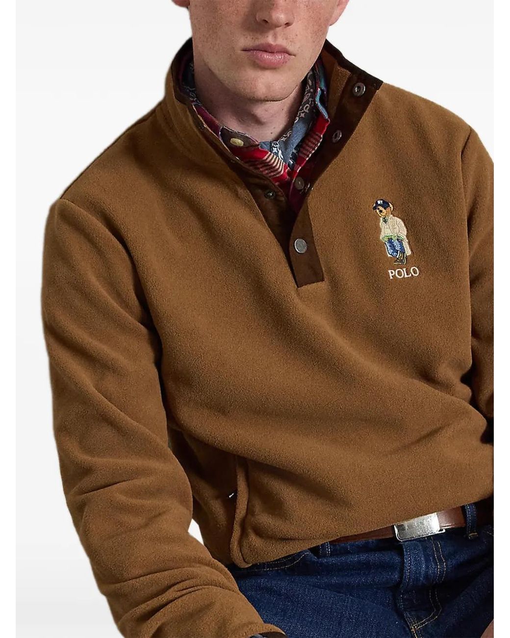 Polo Ralph Lauren Brown Polo Bear Fleece Sweatshirt for men