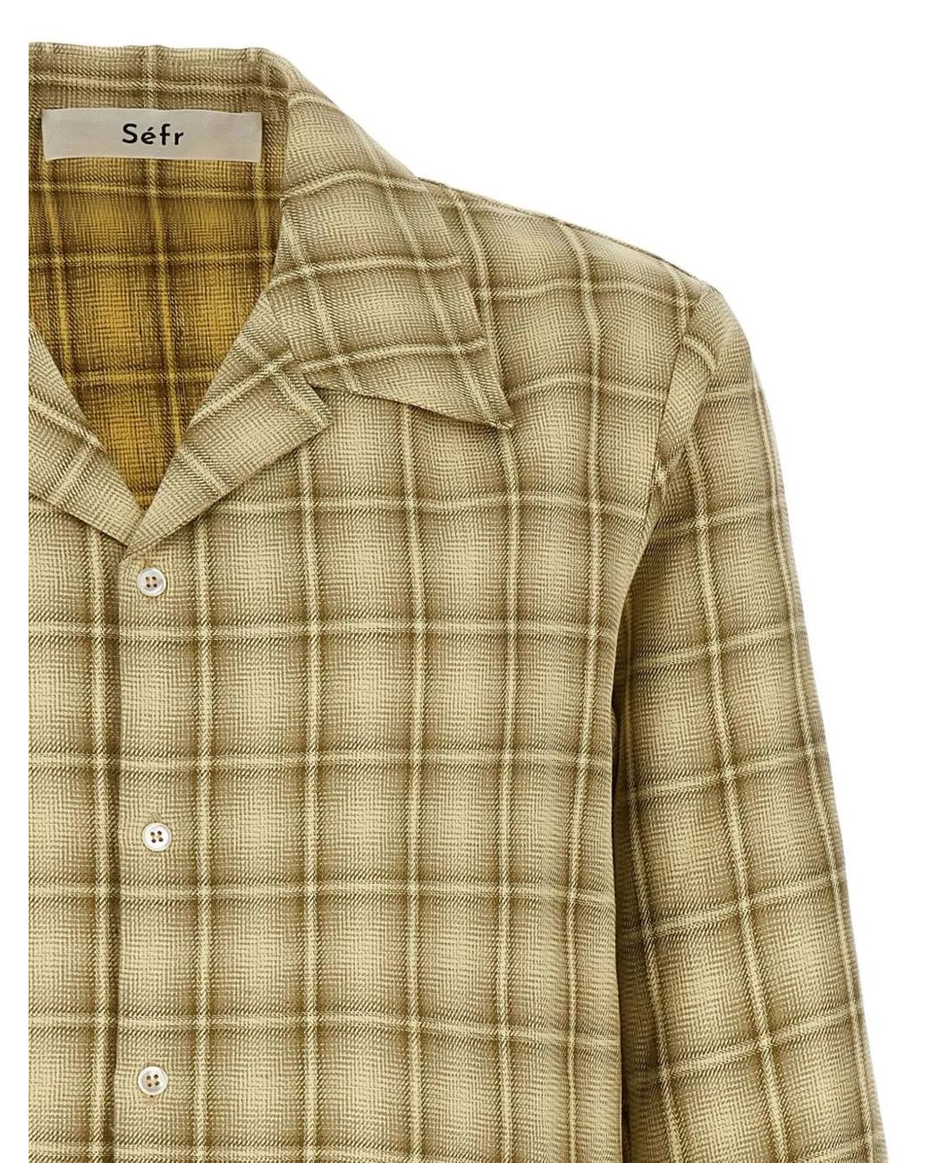 Séfr Green Ignacio Plaid-Checked Shirt for men