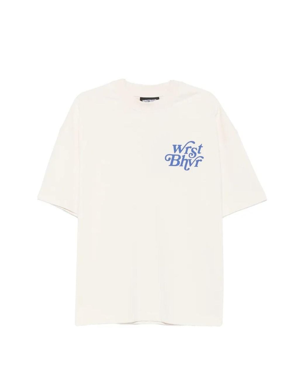 WRSTBHVR White Reen V2 Logo-Print Drop-Shoulder T-Shirt for men