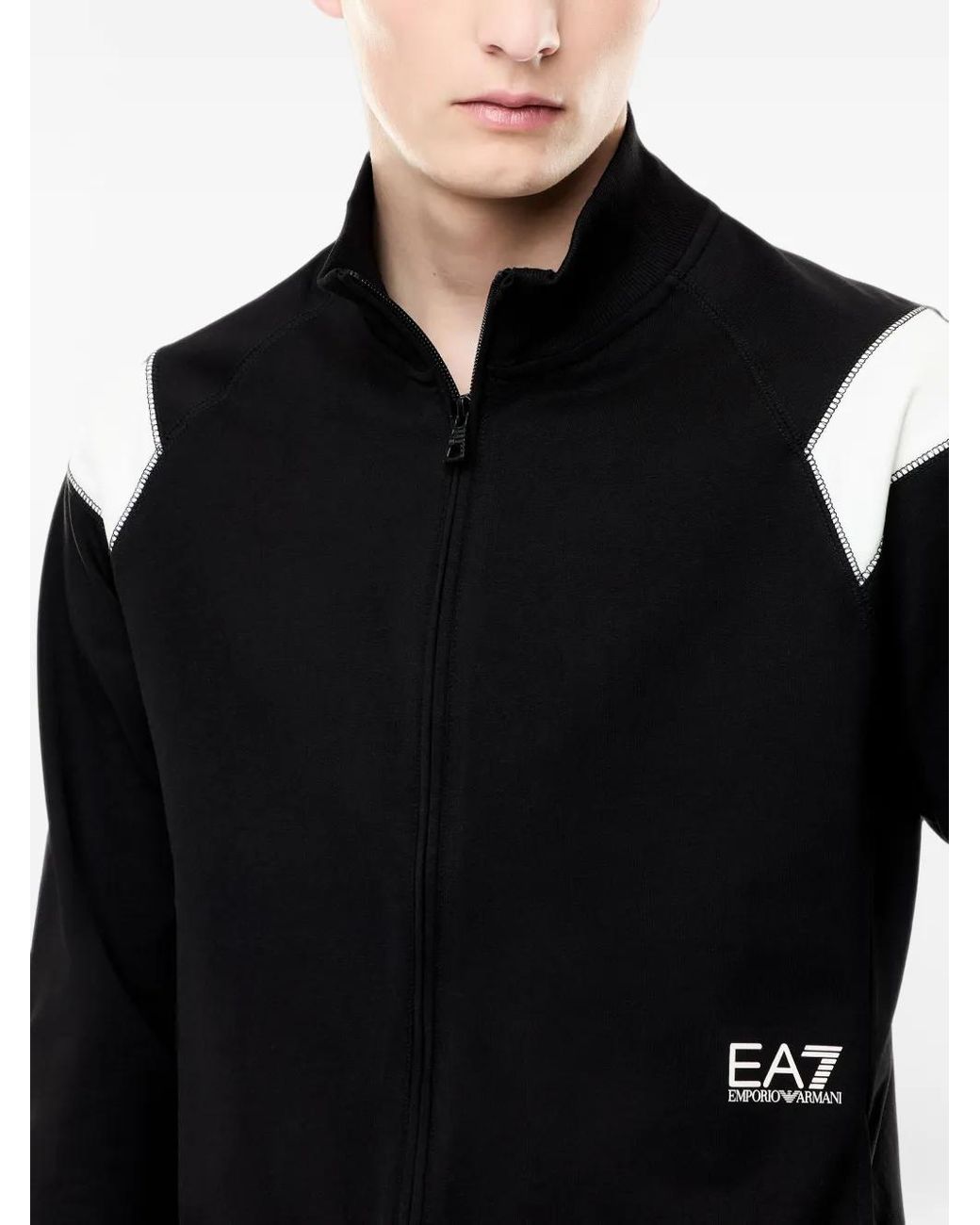 EA7 Black Survêtement Zippé À Empiècements Contrastants for men