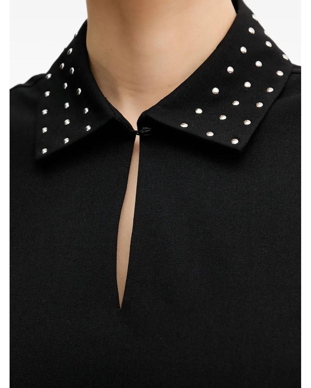 Benetton Black Stud-Embellishment Mini Dress
