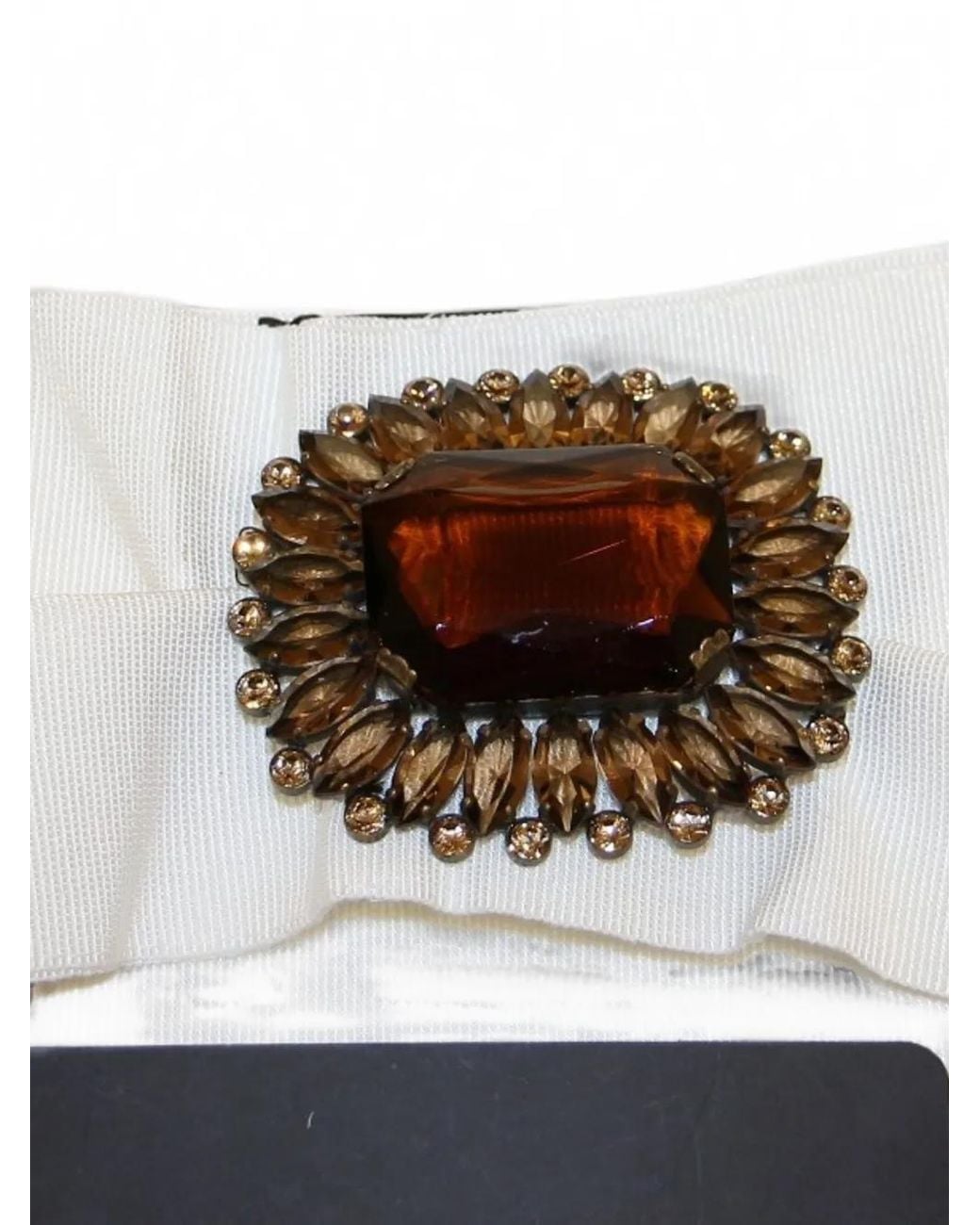Dolce & Gabbana White Embellished Snap-Button Belt