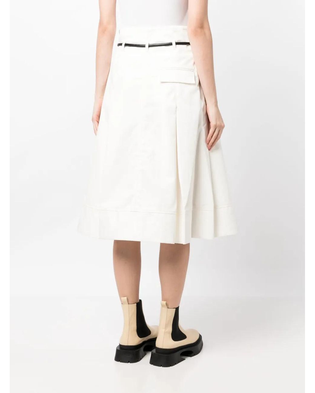 3.1 Phillip Lim White Origami High-Waisted Midi Skirt