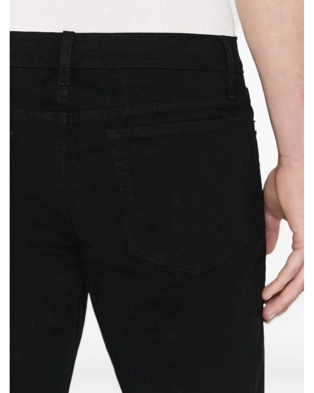 FRAME Black Slim-Fit Five-Pocket Jeans for men