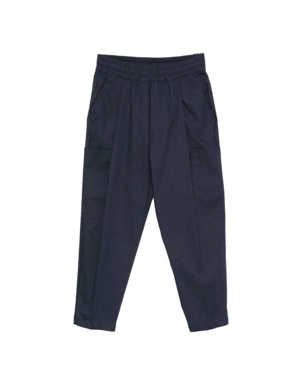 Yes London Blue Pantalon Cargo À Taille Élastiquée for men