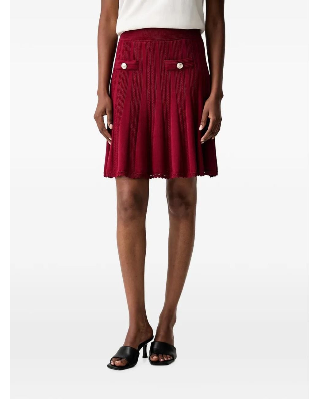 Guess Red Knitted Mini Skirt