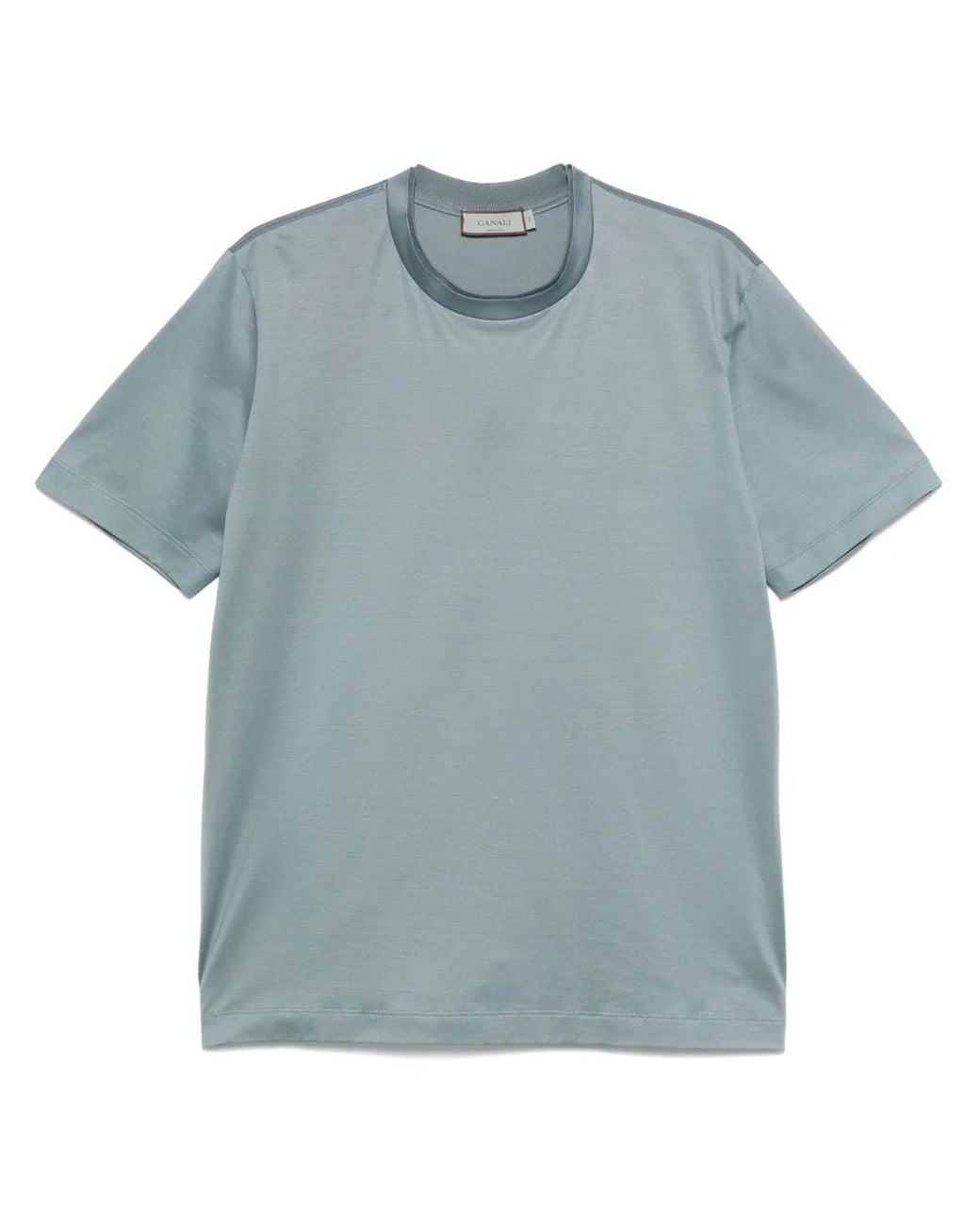 Canali Blue Cotton T-Shirt for men