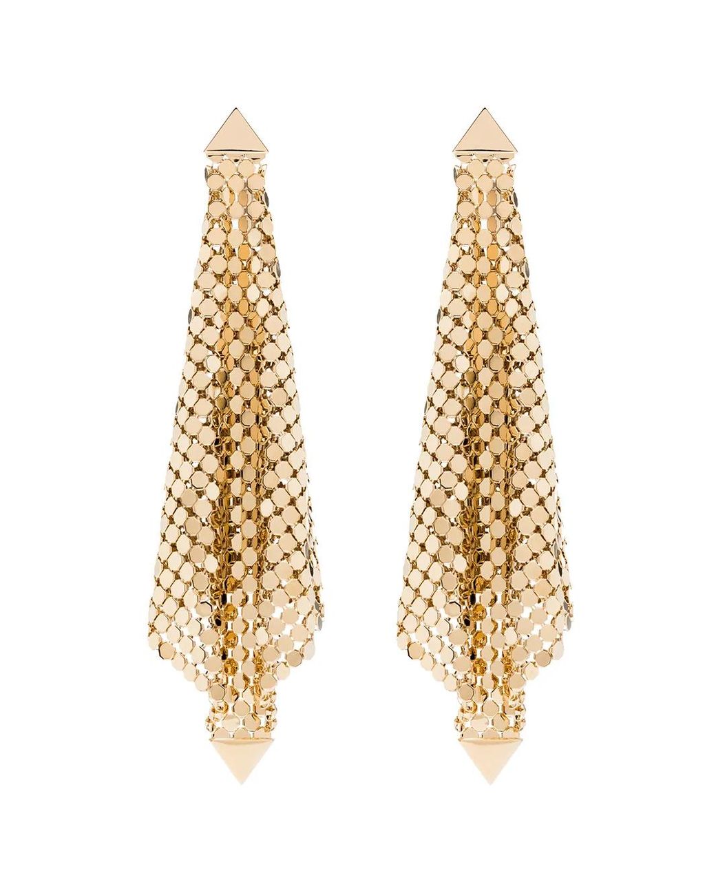 Rabanne Metallic Pixel Earrings Gold