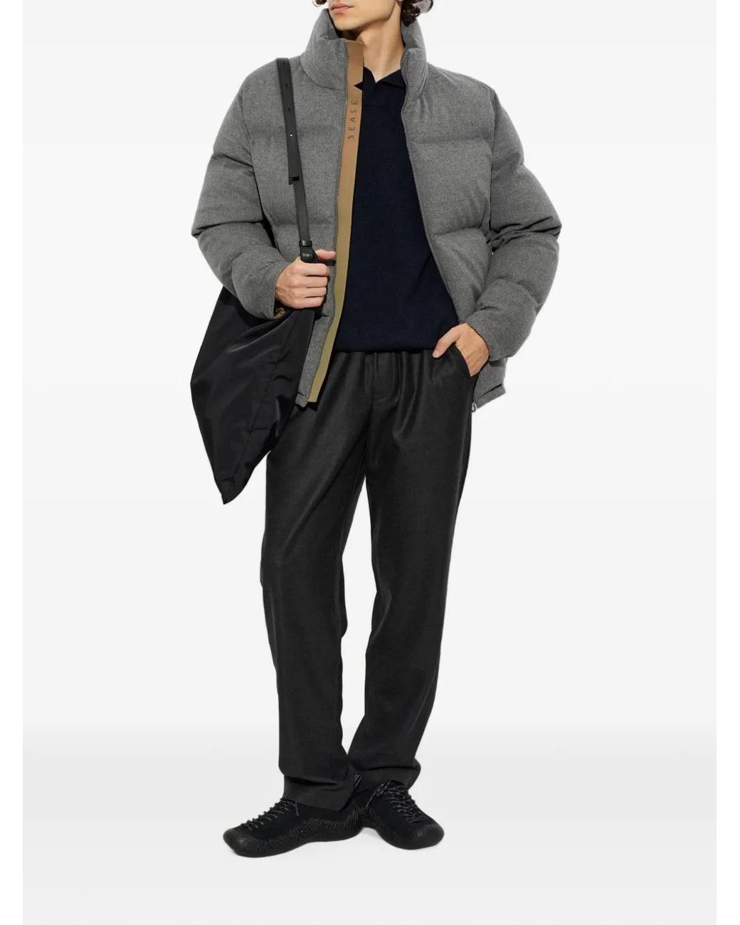 Sease Blue Split-Neck Sweater for men