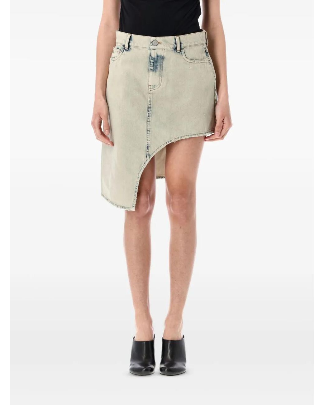Coperni Gray Asymmetrical Denim Skirt