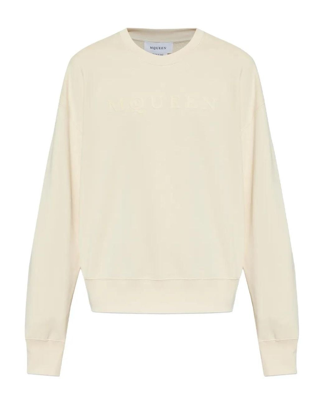 McQueen White Logo-Print Sweatshirt for men
