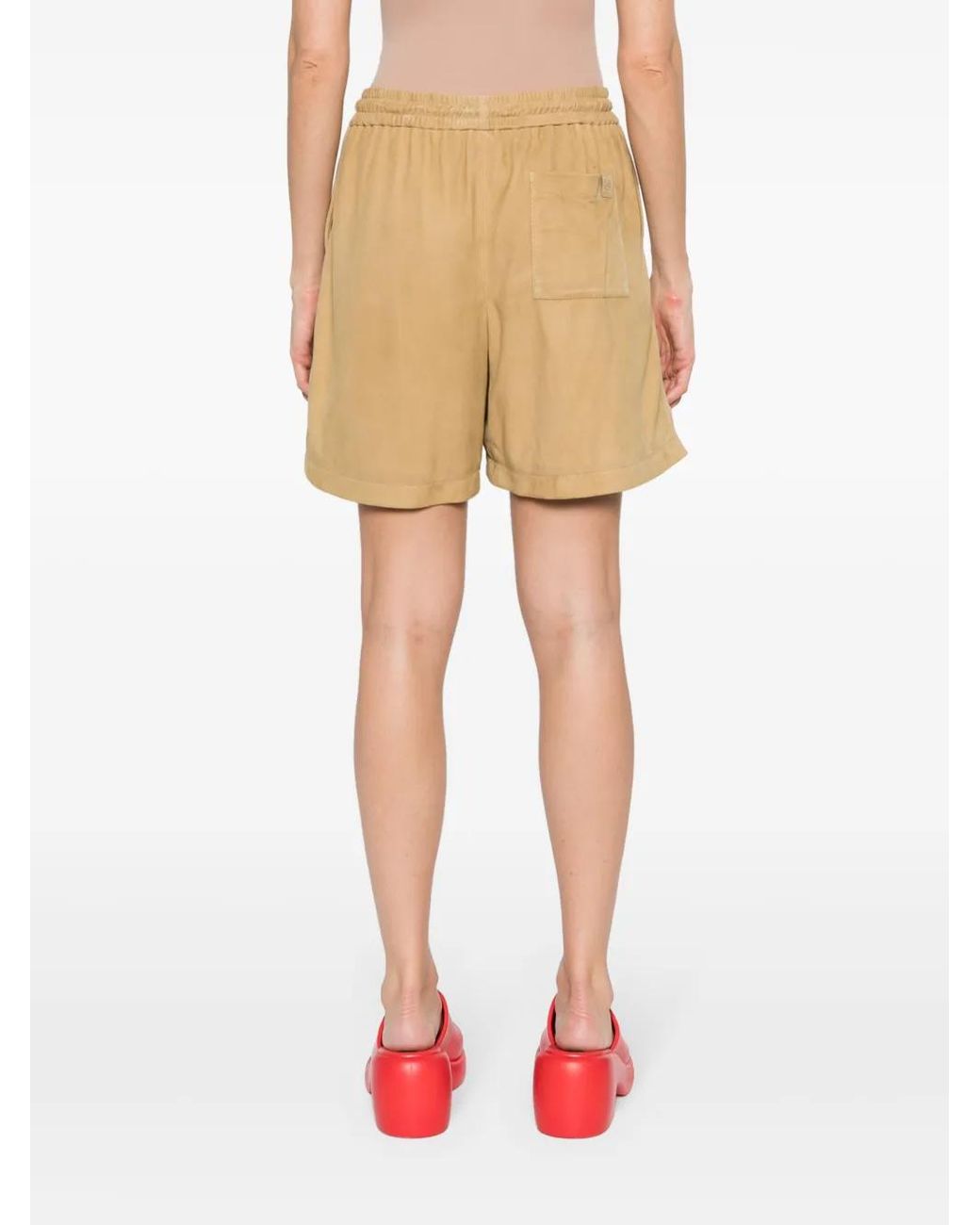 Loewe Natural Logo-Patch Leather Shorts