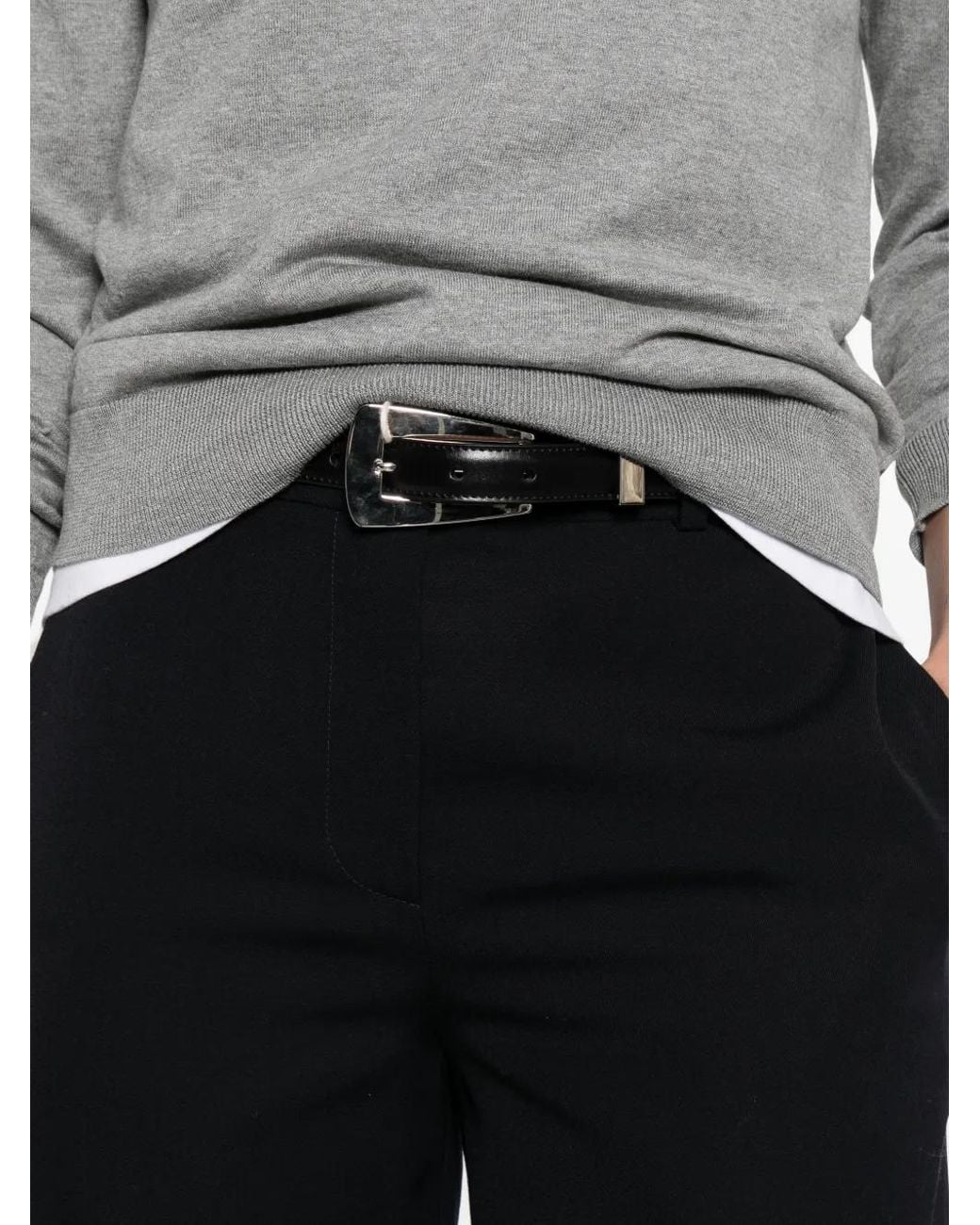 The Row Black Dender Wool Trousers