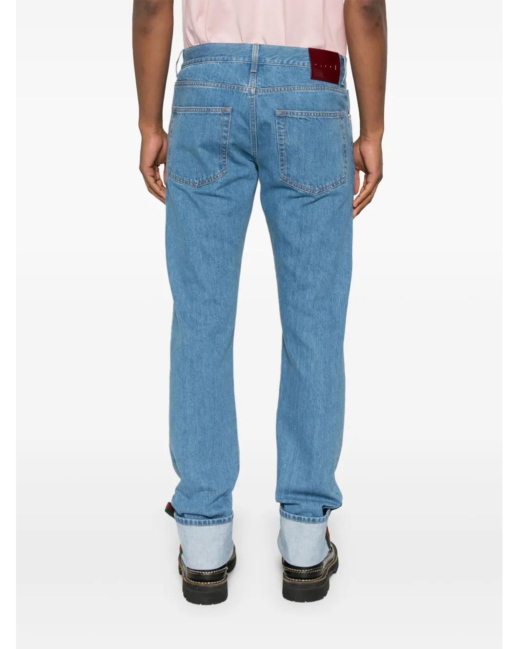 Gucci Blue Cotton Jeans for men