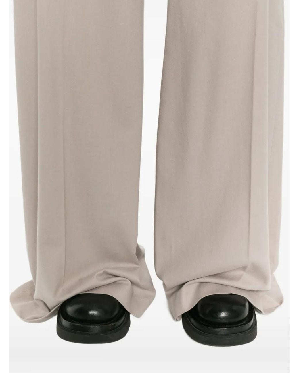 Rick Owens White Zip-Fly Wide-Leg Trousers
