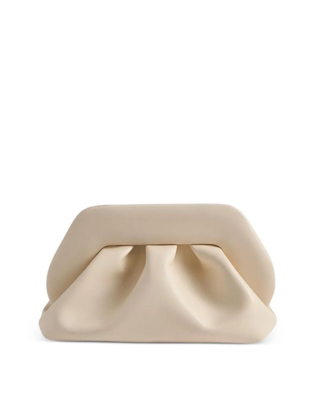 THEMOIRÈ Natural Medium Bios Gathered-Top Clutch Bag