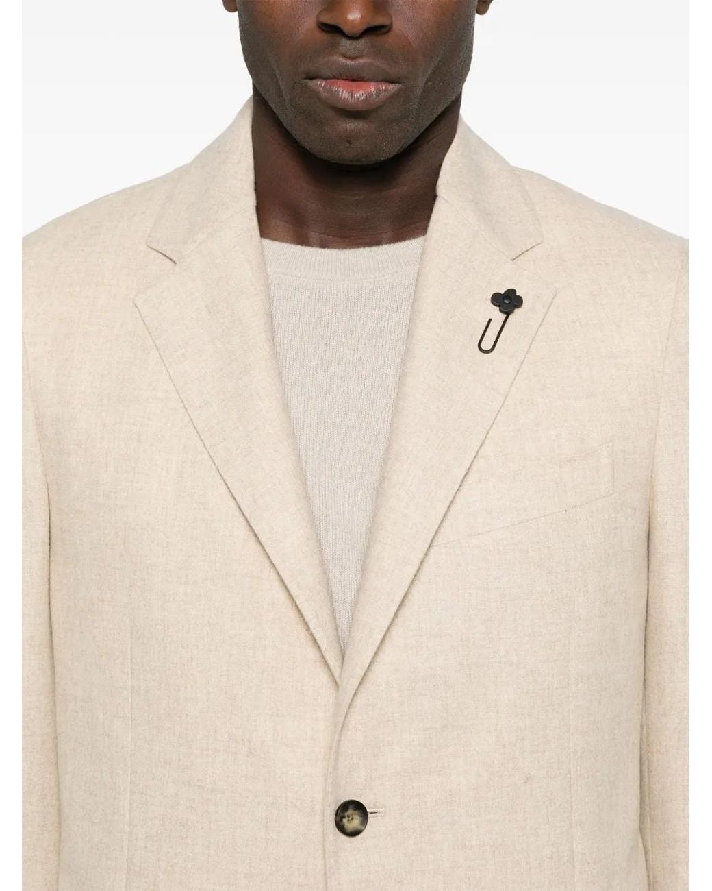 Lardini Natural Mélange-Effect Blazer for men