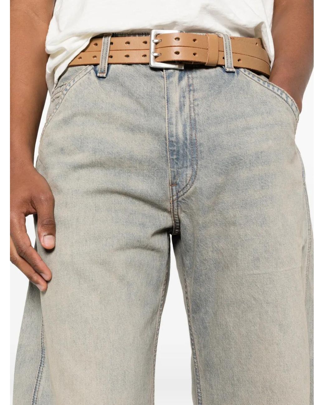 Levi's Gray Logo-Patch Jeans for men